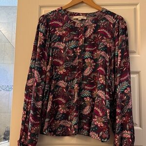 LOFT Multicolor Floral Blouse